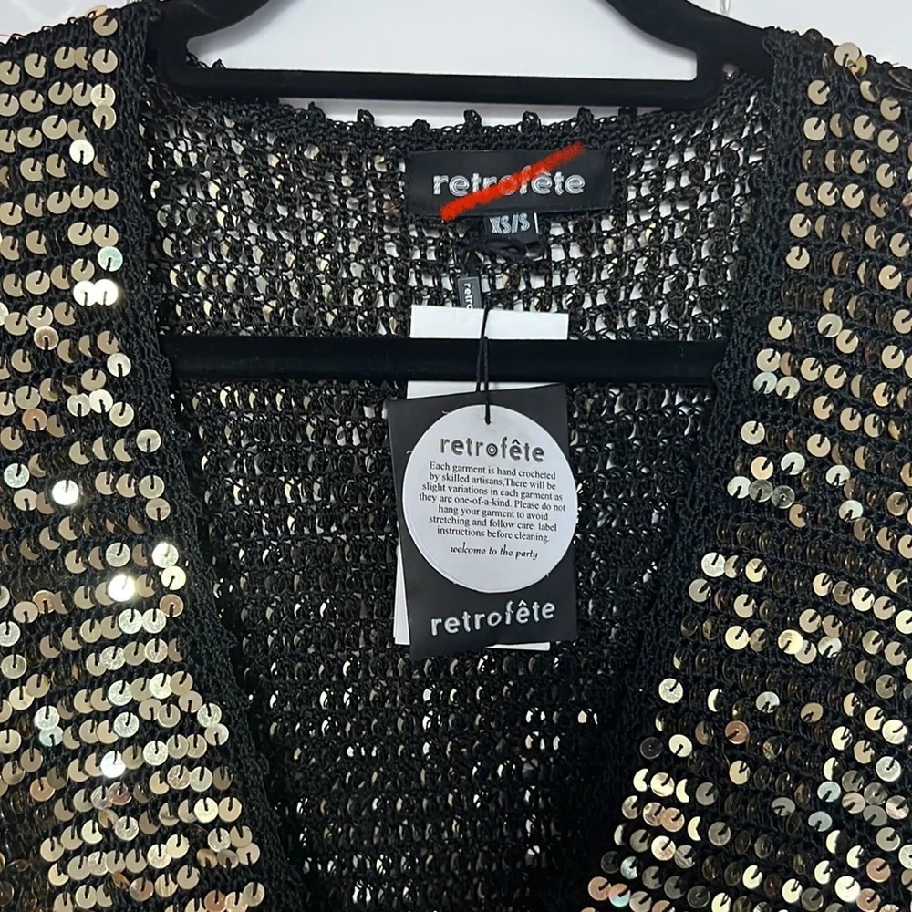 ❌SOLD❌ retrofete Lucia Dress in Black & Gold XS/S - Picture 13 of 13